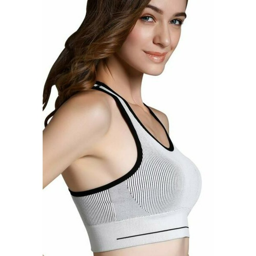 FITTIN Women's Sport Essentials Stripe Racerback Yoga Sports Bra Small‎ NWOT - Picture 3 of 12